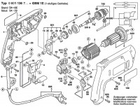 Bosch 0 601 136 765 Gbm 1 E Drill 230 V / Eu Spare Parts